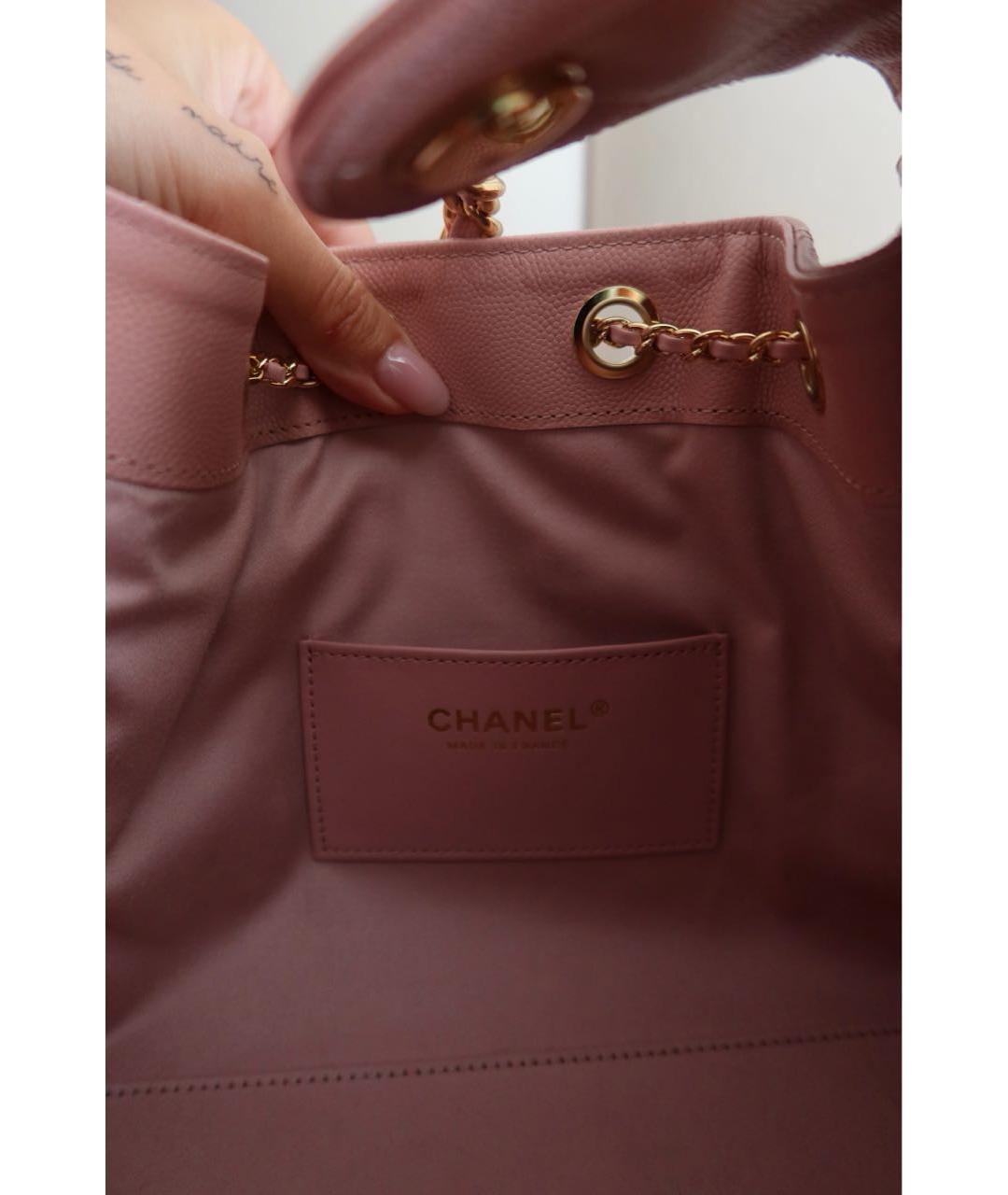 CHANEL Розовая кожаная сумка с короткими ручками, фото 3