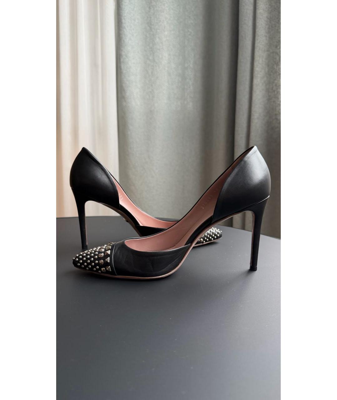 GUCCI Черные кожаные туфли, фото 5
