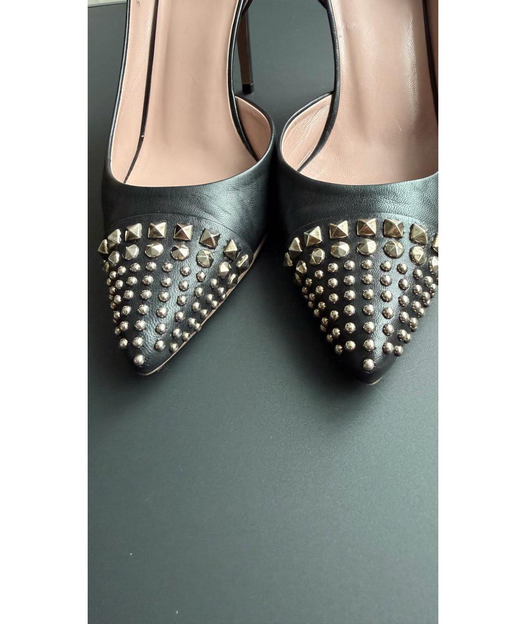 GUCCI Черные кожаные туфли, фото 7