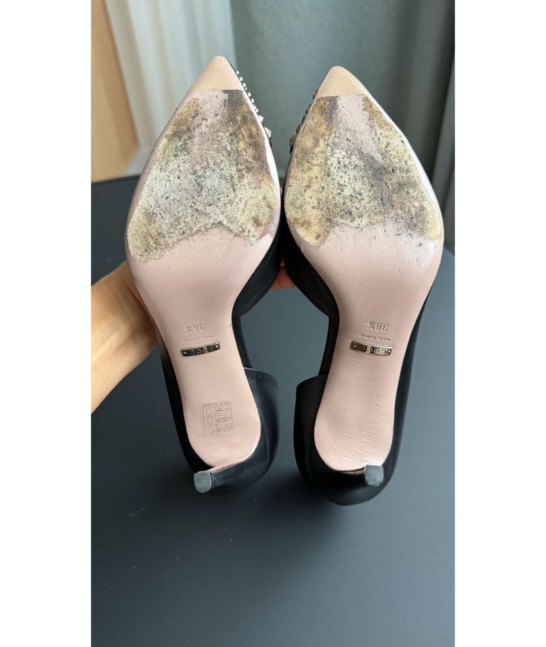 GUCCI Черные кожаные туфли, фото 6