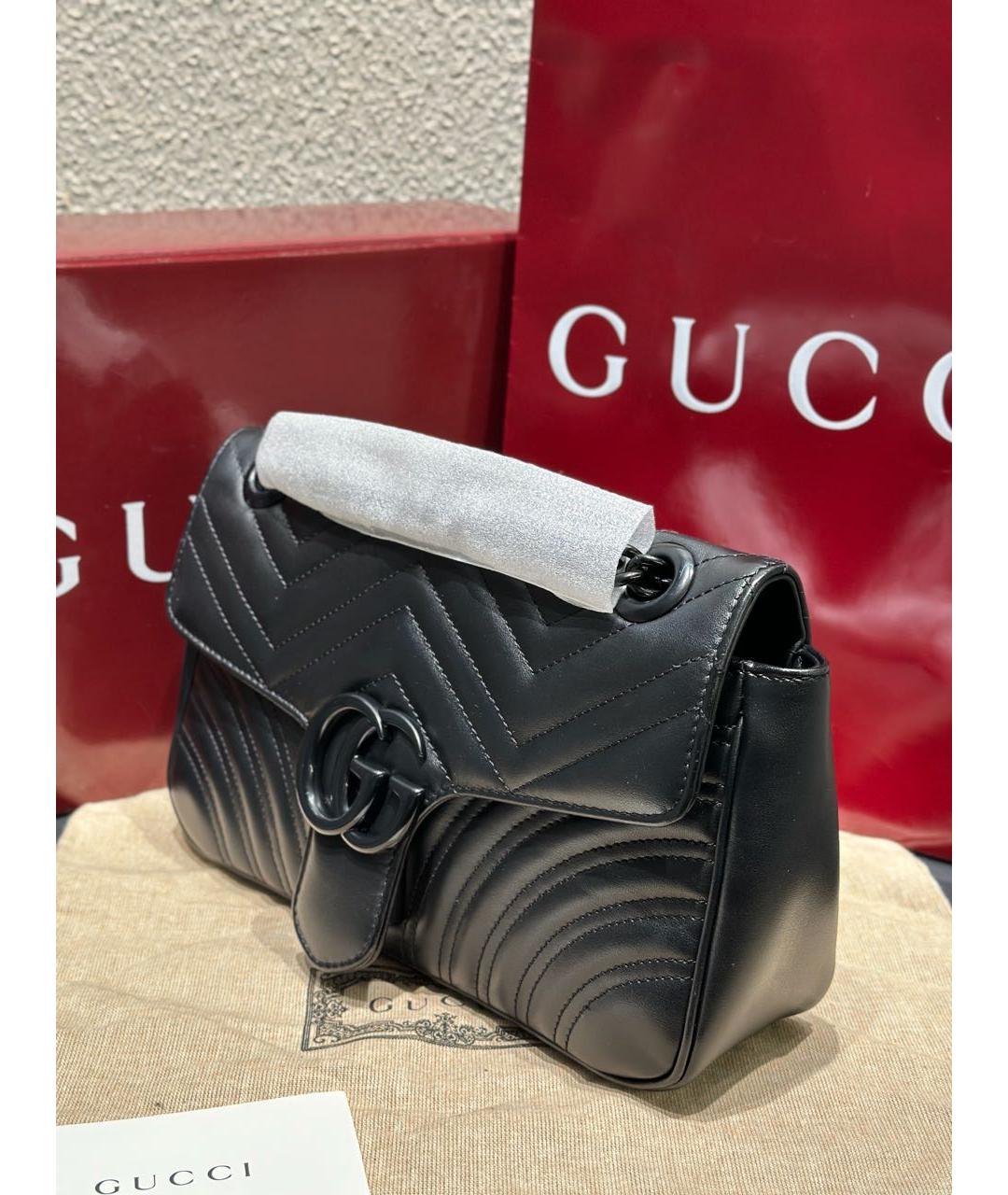 GUCCI Черная кожаная сумка через плечо, фото 3