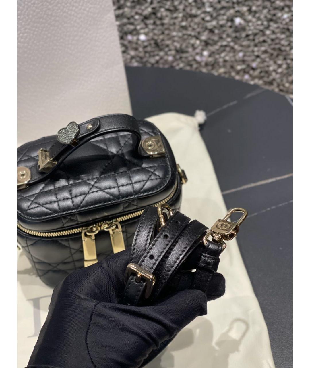 CHRISTIAN DIOR Черная кожаная сумка с короткими ручками, фото 7