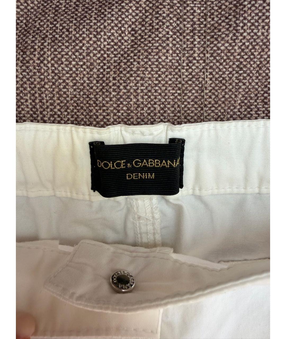 DOLCE&GABBANA Белая хлопковая юбка, фото 3