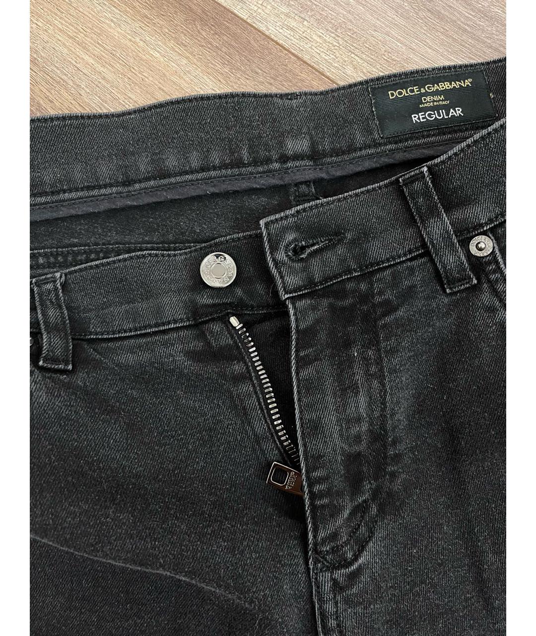DOLCE&GABBANA Черные хлопковые джинсы скинни, фото 4