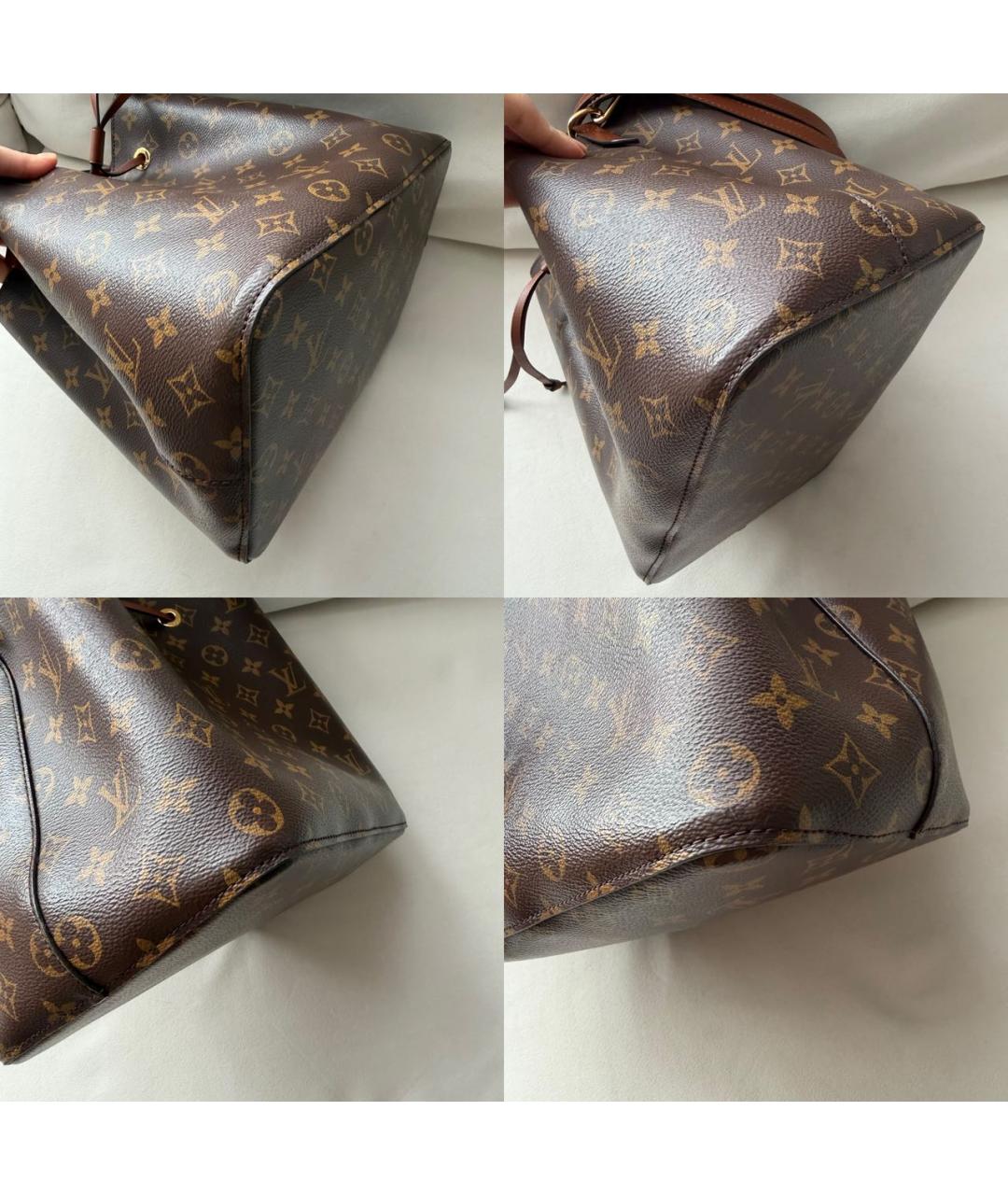 LOUIS VUITTON Коричневая кожаная сумка через плечо, фото 5