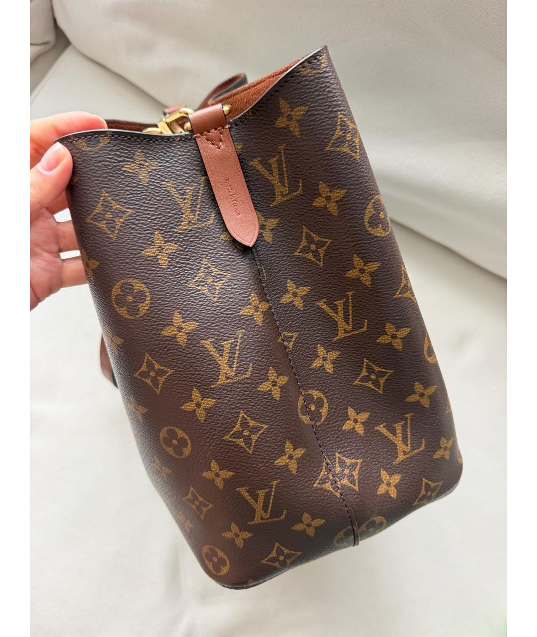 LOUIS VUITTON Коричневая кожаная сумка через плечо, фото 3