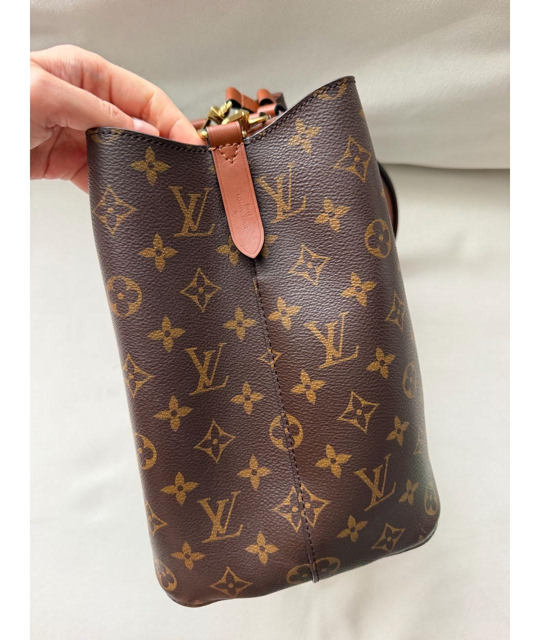 LOUIS VUITTON Коричневая кожаная сумка через плечо, фото 2