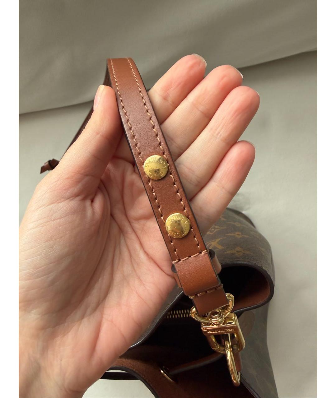 LOUIS VUITTON Коричневая кожаная сумка через плечо, фото 8