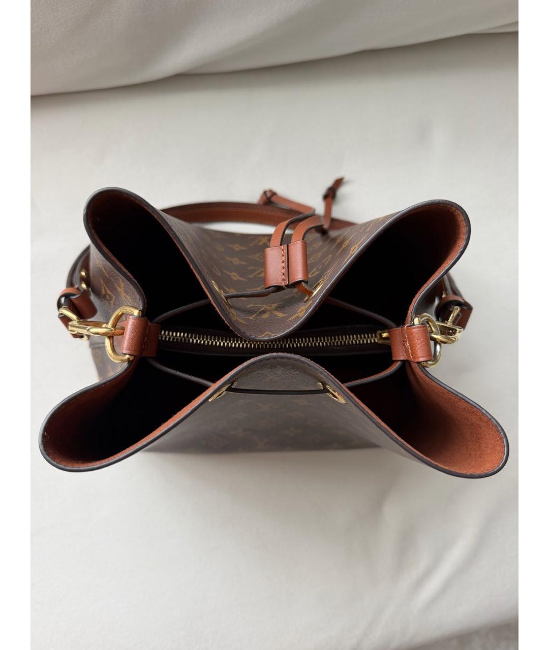 LOUIS VUITTON Коричневая кожаная сумка через плечо, фото 6
