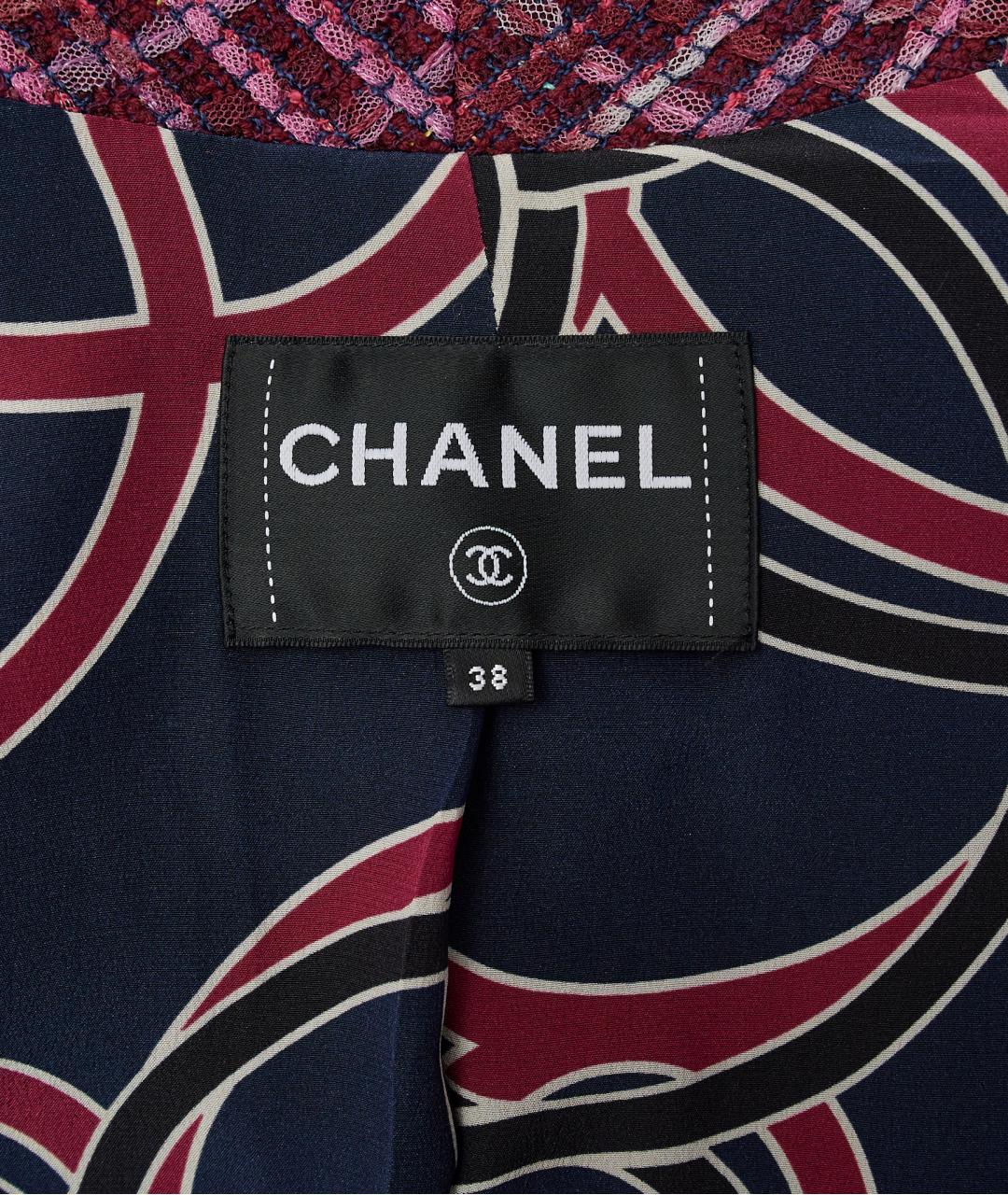 CHANEL Розовый твидовый жакет/пиджак, фото 5