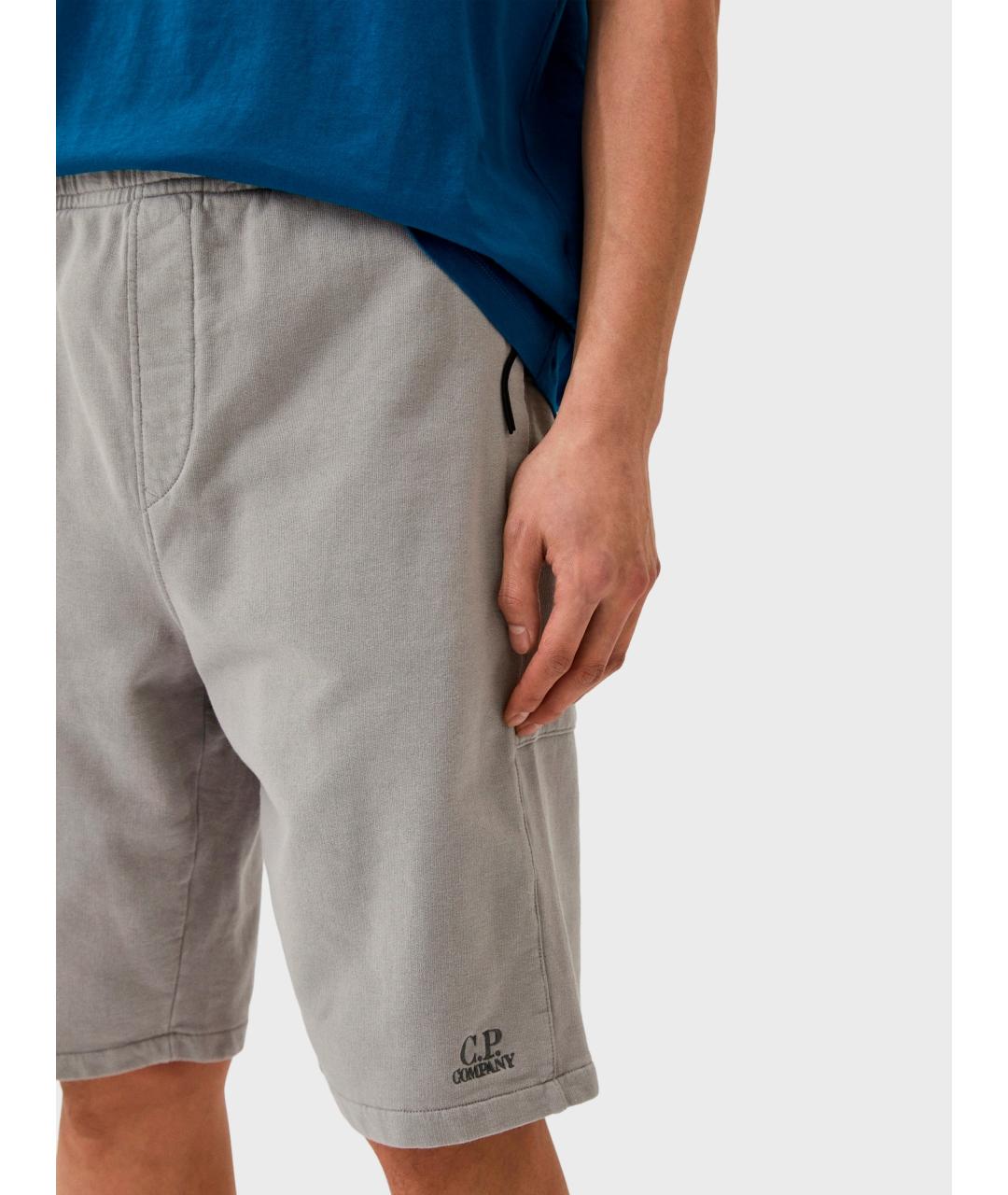 CP COMPANY Серые хлопковые шорты, фото 4