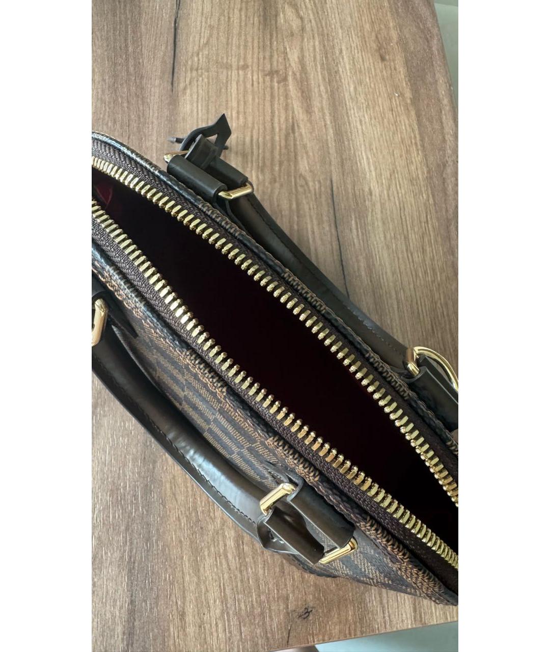 LOUIS VUITTON Коричневая кожаная сумка с короткими ручками, фото 4