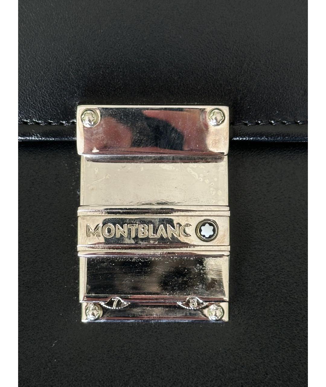 MONTBLANC Черный кожаный портфель, фото 3