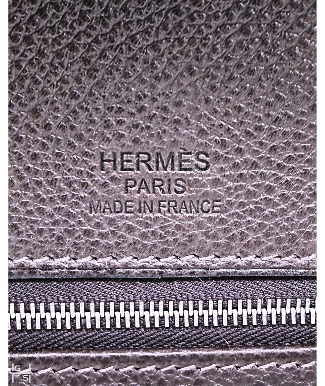 HERMES Коричневая кожаная сумка с короткими ручками, фото 7
