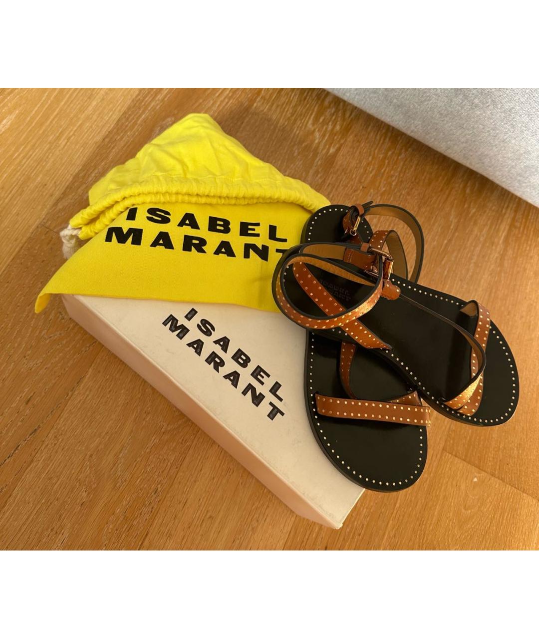 ISABEL MARANT Коричневые кожаные сандалии, фото 7