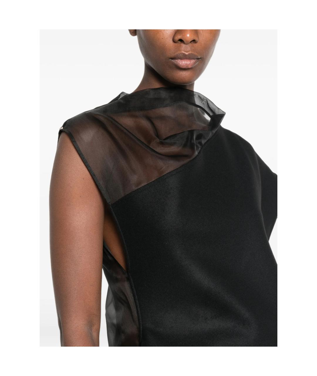 SPORTMAX Черное полиэстеровое коктейльное платье, фото 2