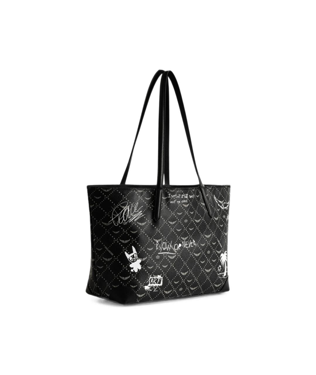 ZADIG & VOLTAIRE Черная синтетическая сумка тоут, фото 2