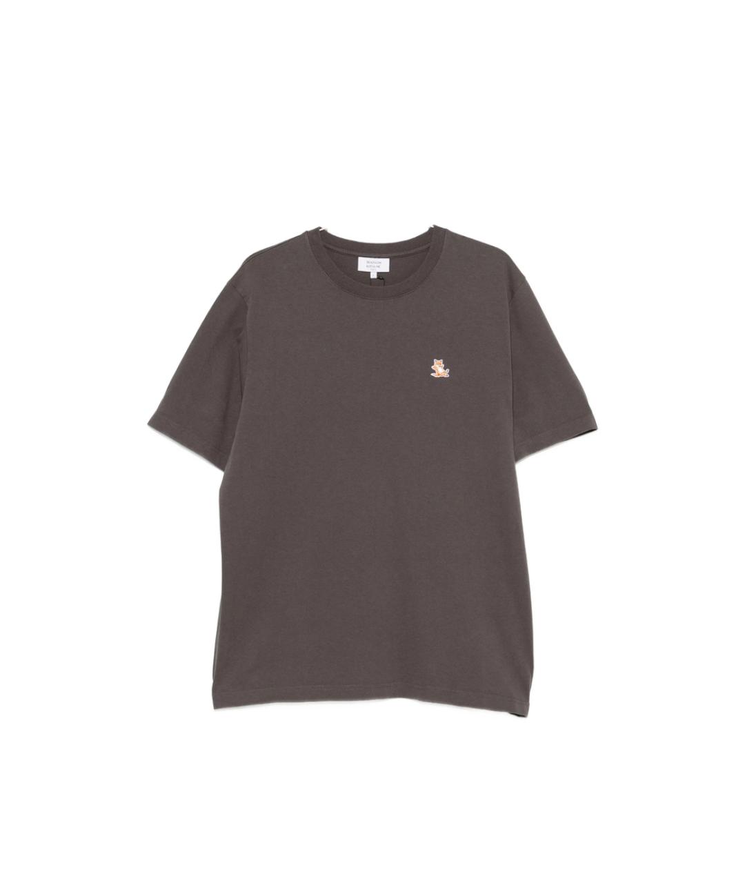 MAISON KITSUNE Серая хлопковая футболка, фото 1