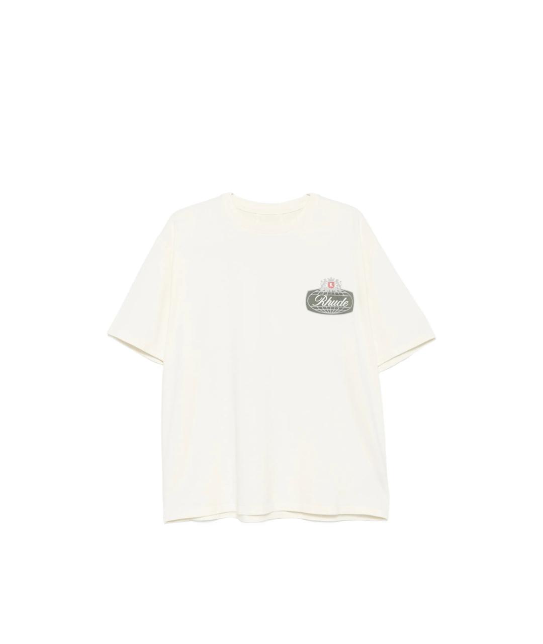 RHUDE Белая хлопковая футболка, фото 1