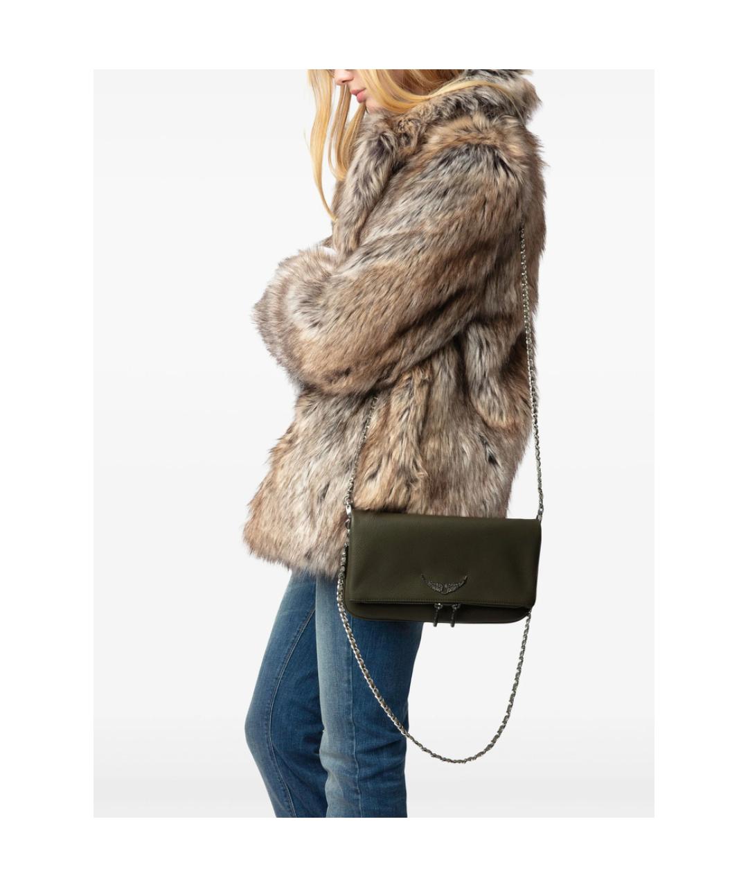 ZADIG & VOLTAIRE Зеленая кожаная сумка через плечо, фото 3