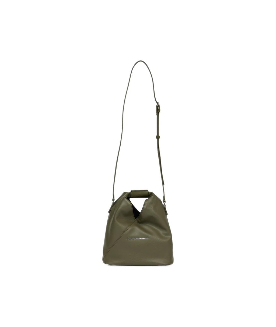 MM6 MAISON MARGIELA Зеленая кожаная сумка через плечо, фото 4