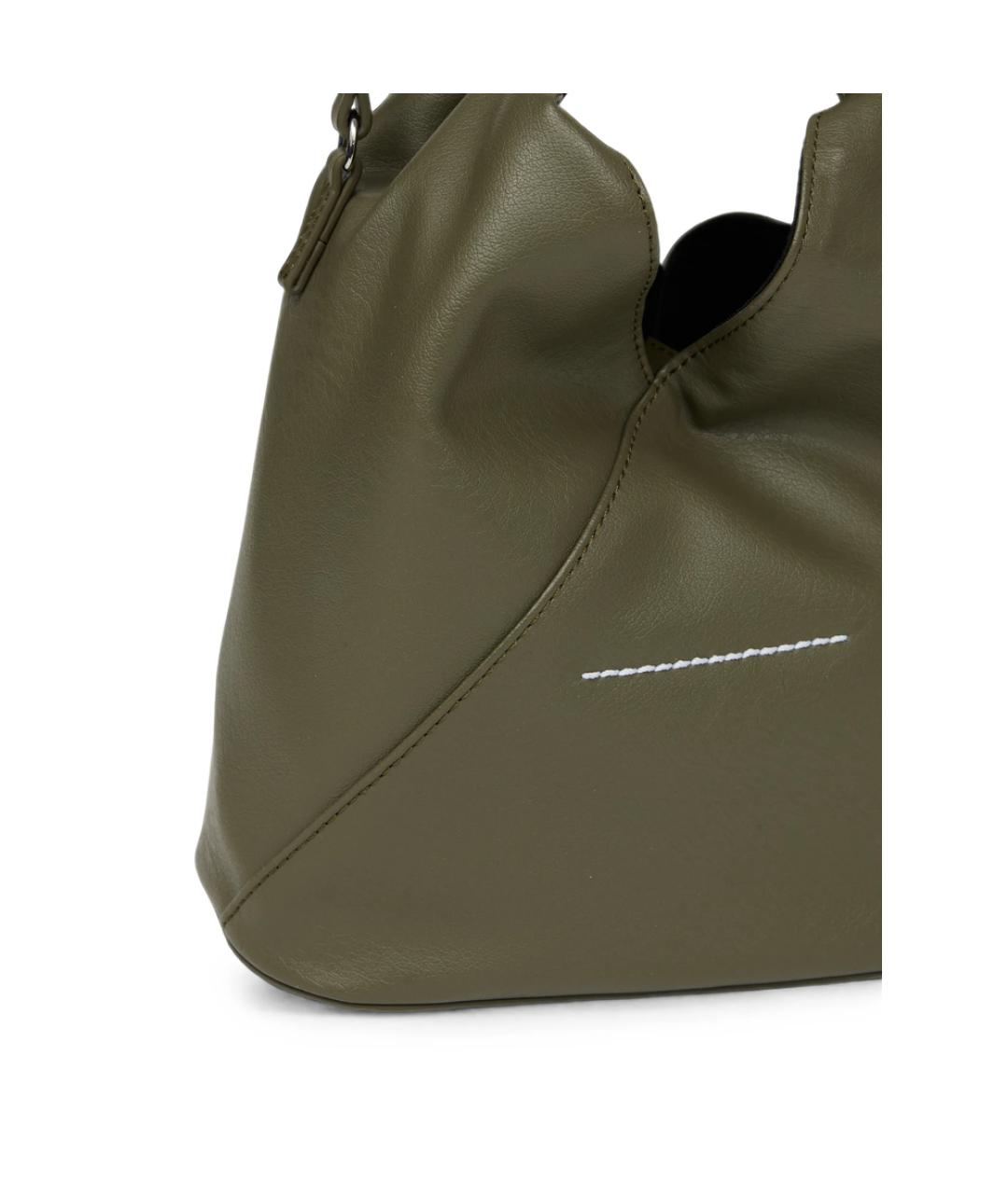 MM6 MAISON MARGIELA Зеленая кожаная сумка через плечо, фото 3