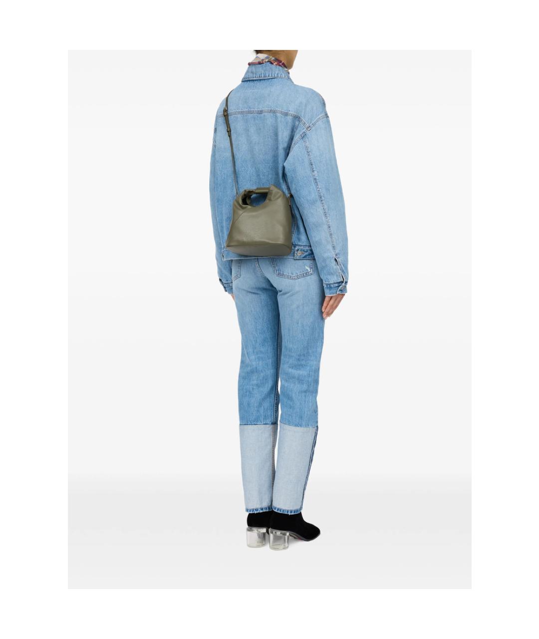 MM6 MAISON MARGIELA Зеленая кожаная сумка через плечо, фото 5