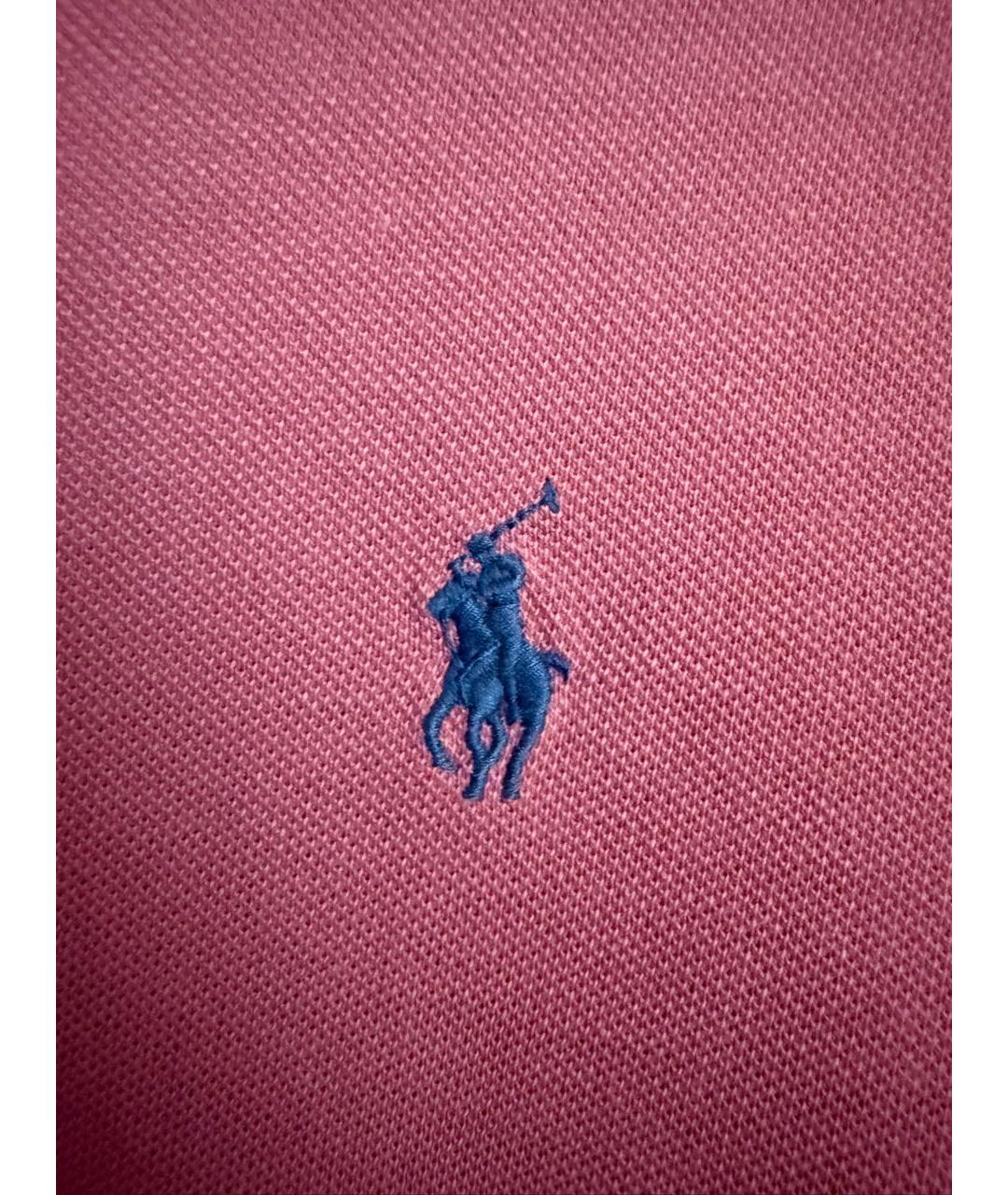 POLO RALPH LAUREN Розовое хлопковое поло с коротким рукавом, фото 4