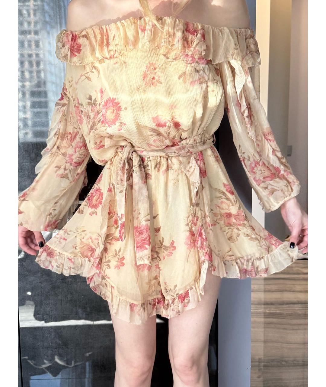 ZIMMERMANN Розовое шелковое платье, фото 4