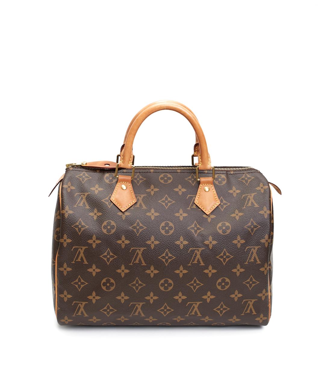 LOUIS VUITTON Коричневая сумка с короткими ручками из канвы, фото 3