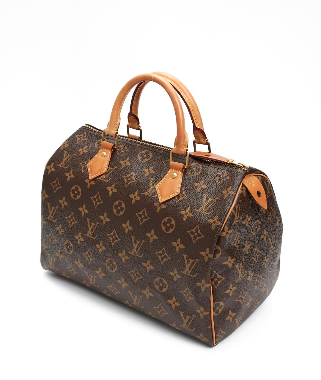 LOUIS VUITTON Коричневая сумка с короткими ручками из канвы, фото 2