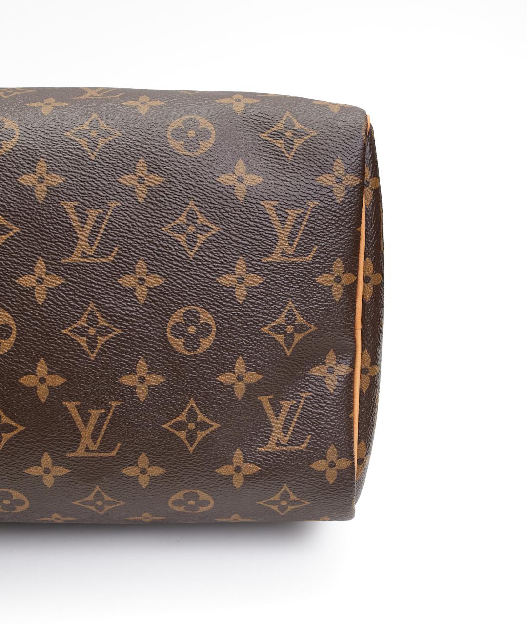 LOUIS VUITTON Коричневая сумка с короткими ручками из канвы, фото 6