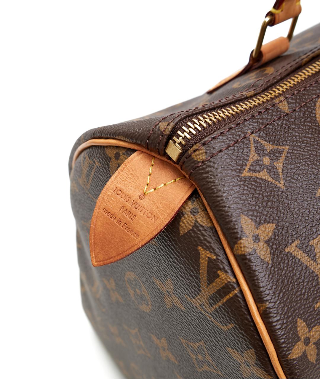 LOUIS VUITTON Коричневая сумка с короткими ручками из канвы, фото 4