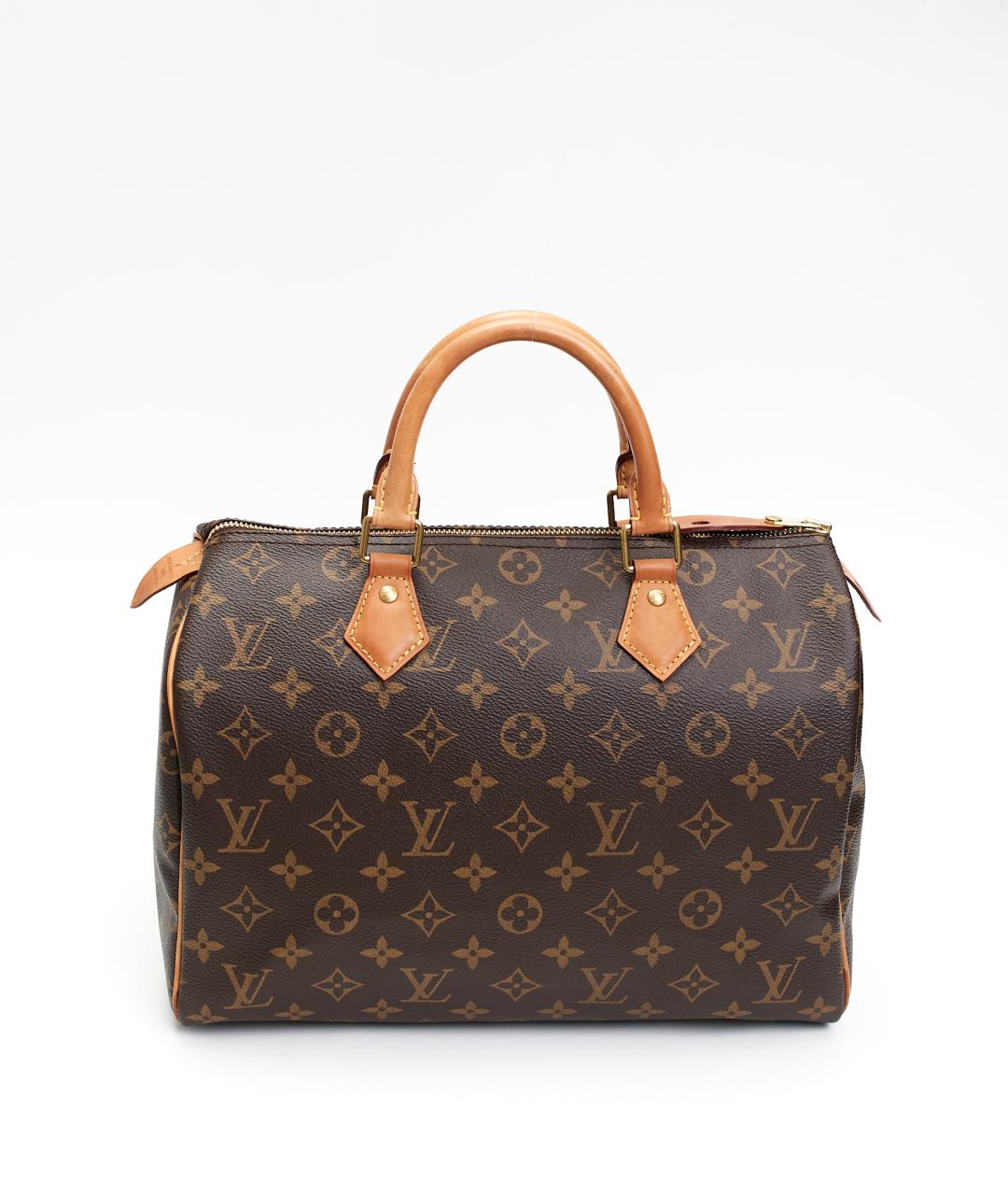 LOUIS VUITTON Коричневая сумка с короткими ручками из канвы, фото 9