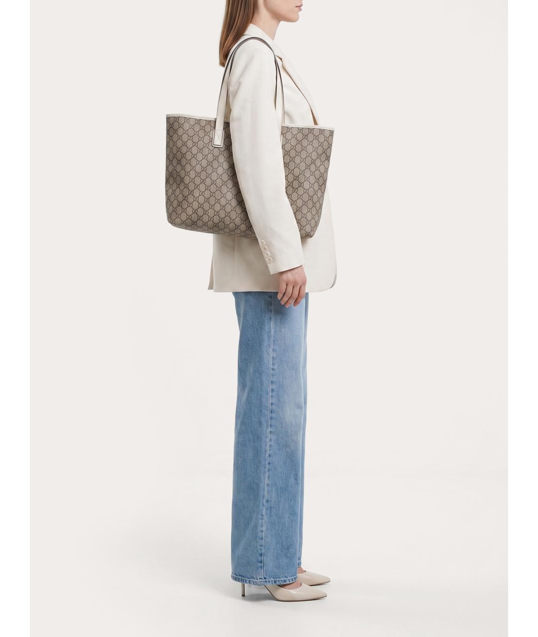 GUCCI Бежевая сумка тоут, фото 8