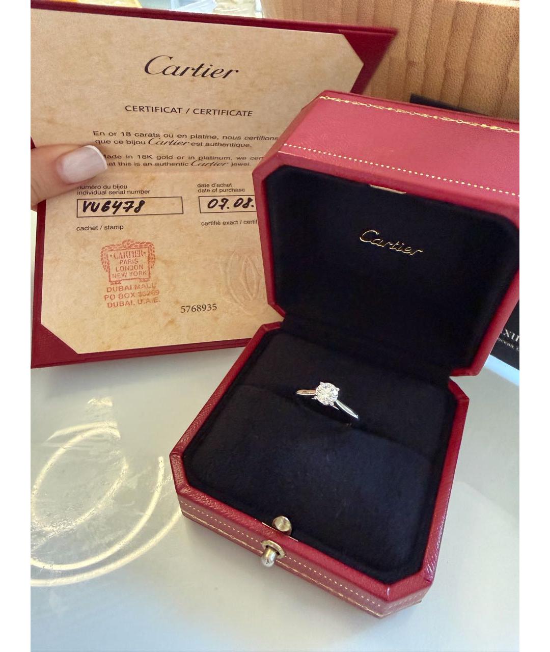 CARTIER Белое платиновое кольцо, фото 2