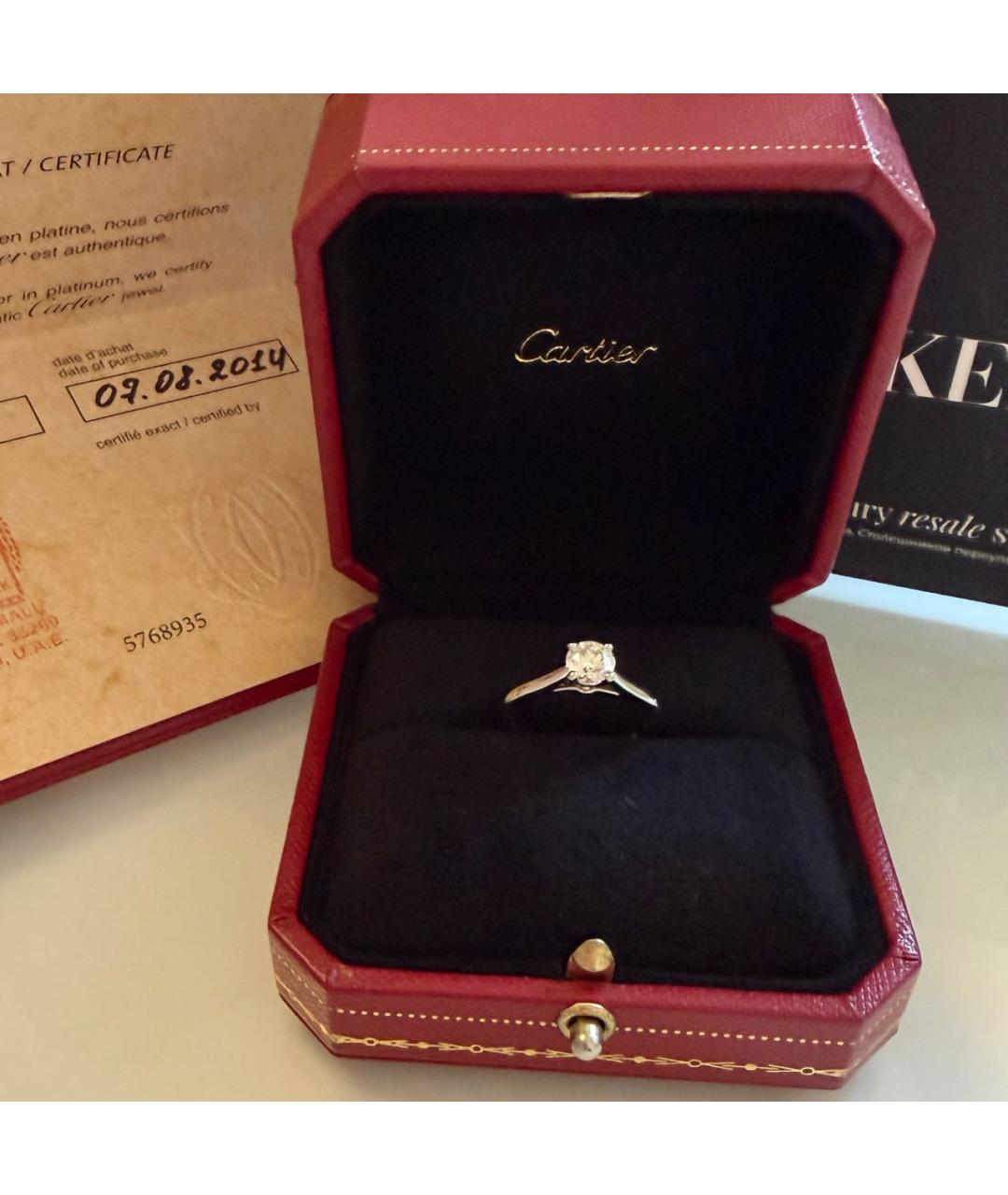 CARTIER Белое платиновое кольцо, фото 3