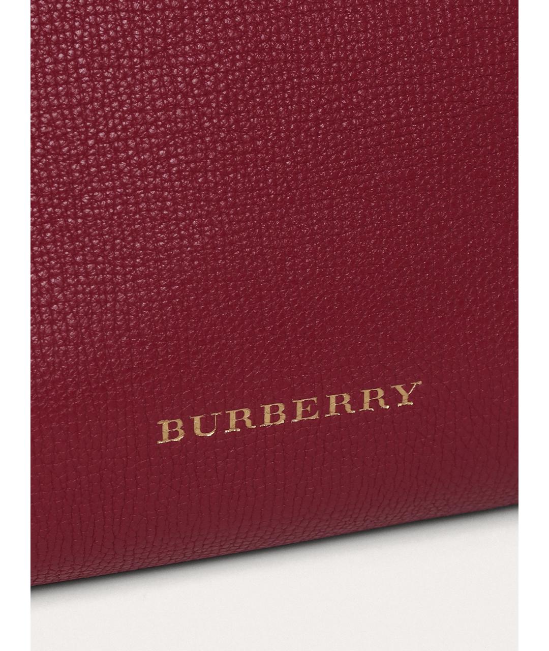 BURBERRY Бордовая кожаная сумка с короткими ручками, фото 6