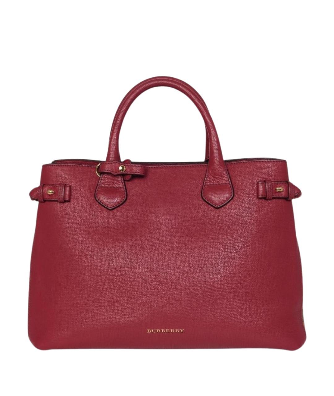 BURBERRY Бордовая кожаная сумка с короткими ручками, фото 1