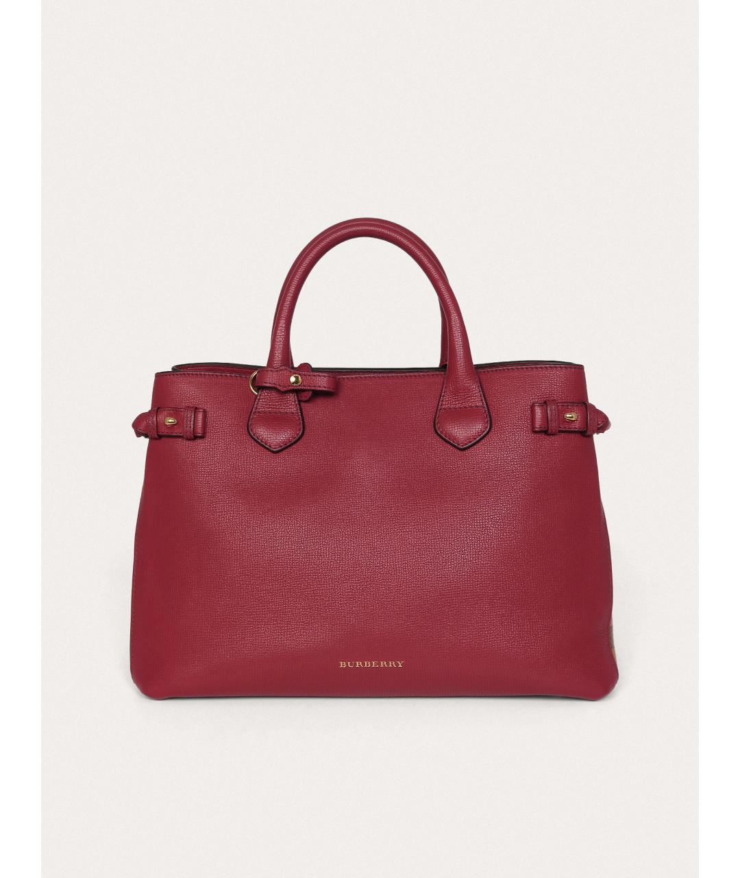 BURBERRY Бордовая кожаная сумка с короткими ручками, фото 9
