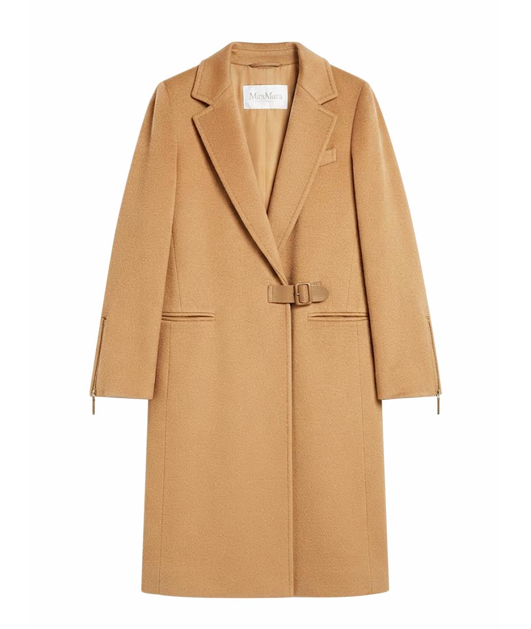 'S MAX MARA Бежевое шерстяное пальто, фото 1