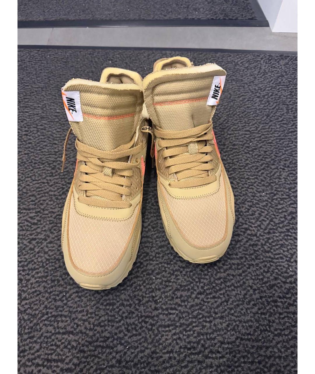NIKE X OFF-WHITE Бежевые замшевые низкие кроссовки / кеды, фото 2