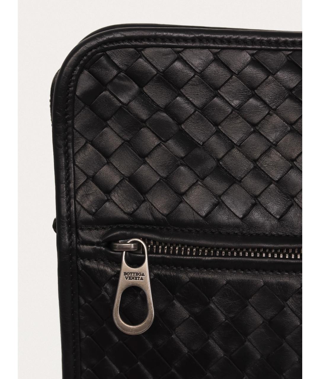 BOTTEGA VENETA Черный кожаный портфель, фото 7
