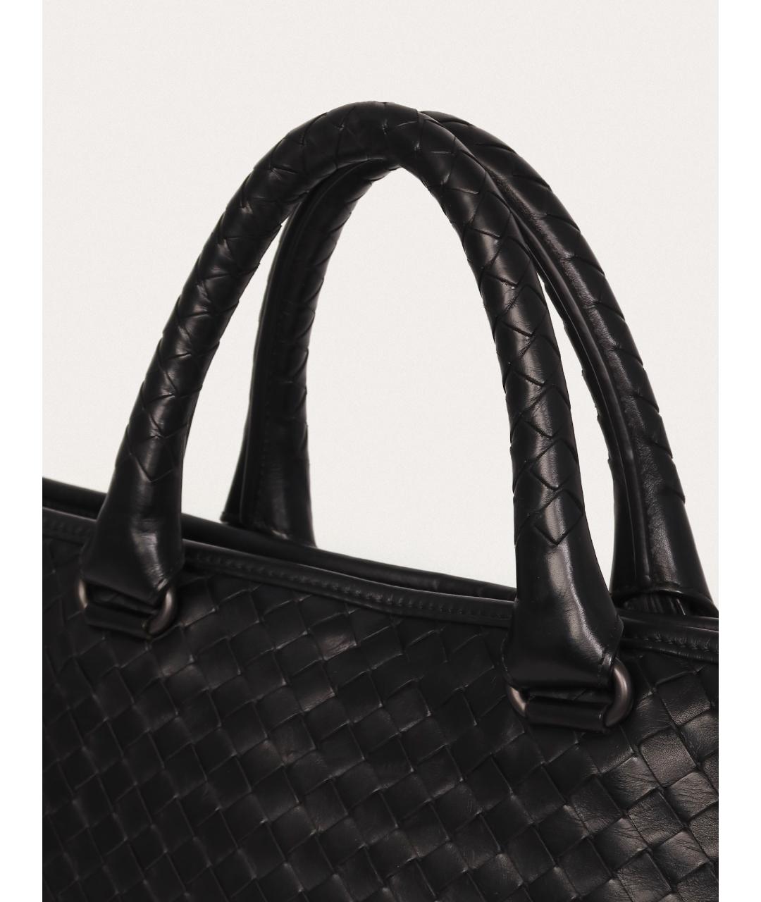 BOTTEGA VENETA Черный кожаный портфель, фото 6