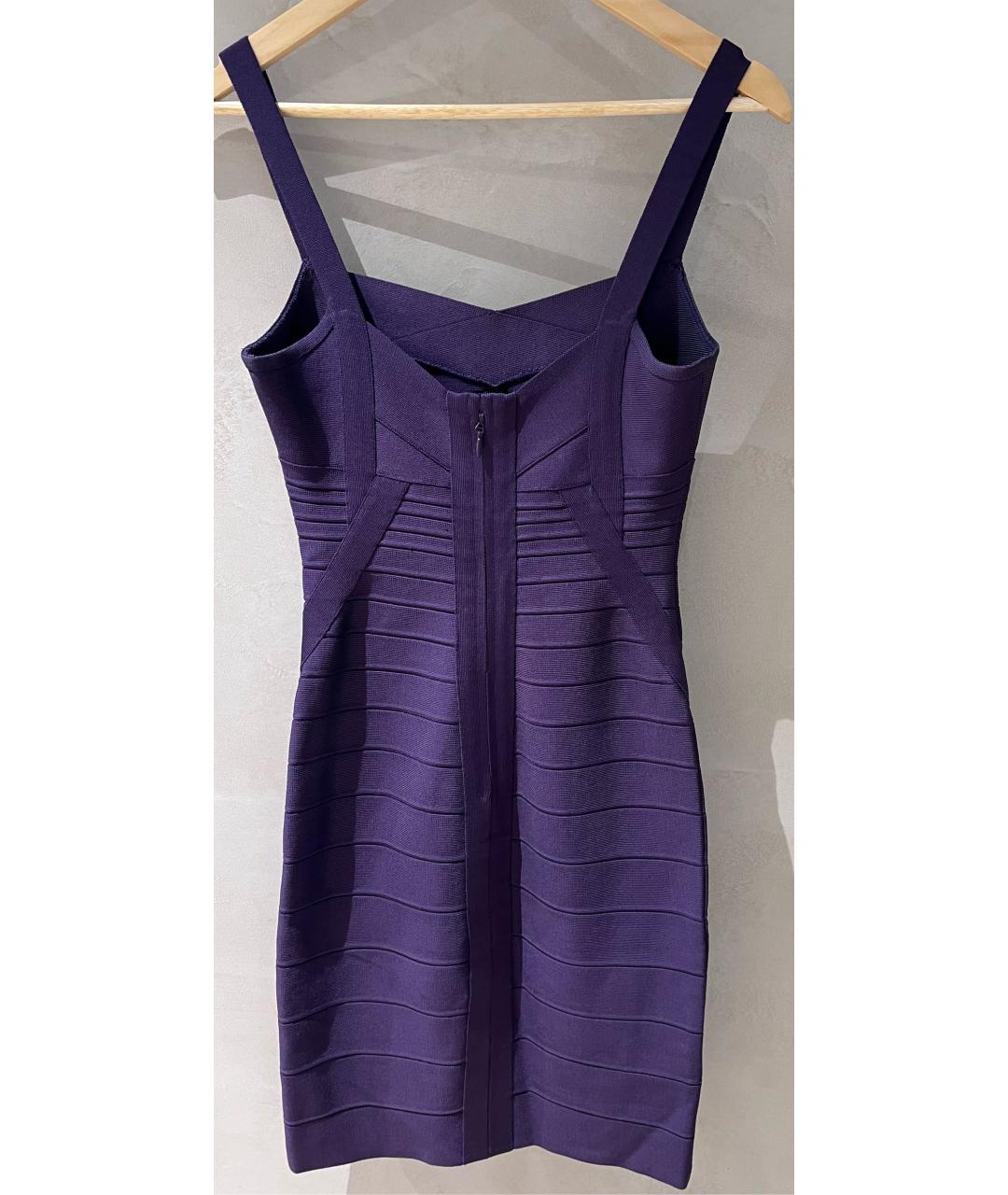 HERVE LEGER Фиолетовое вискозное вечернее платье, фото 3