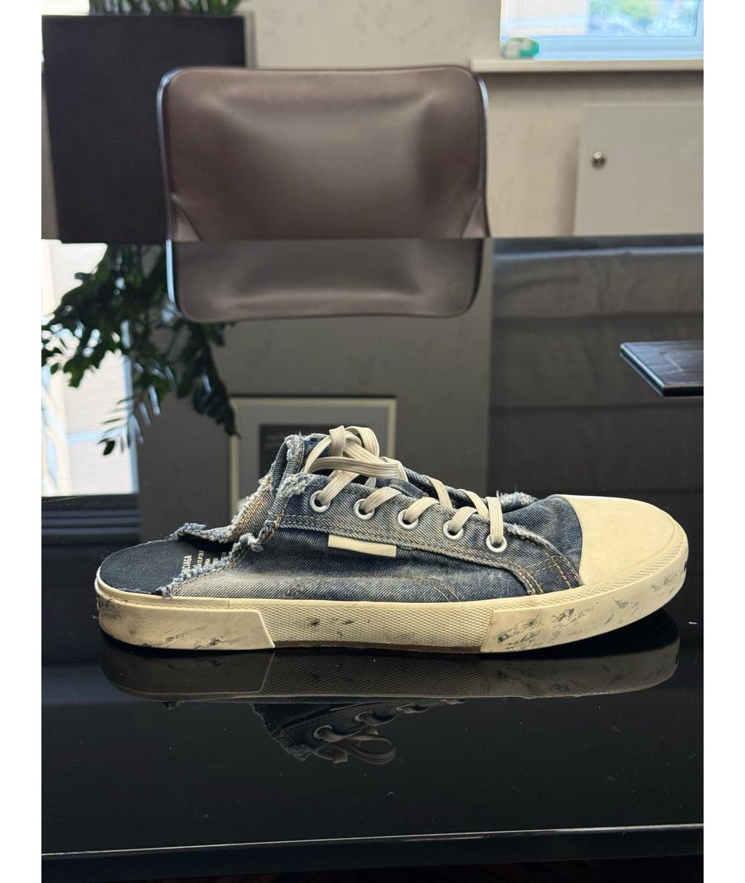 BALENCIAGA Синие текстильные низкие кроссовки / кеды, фото 5