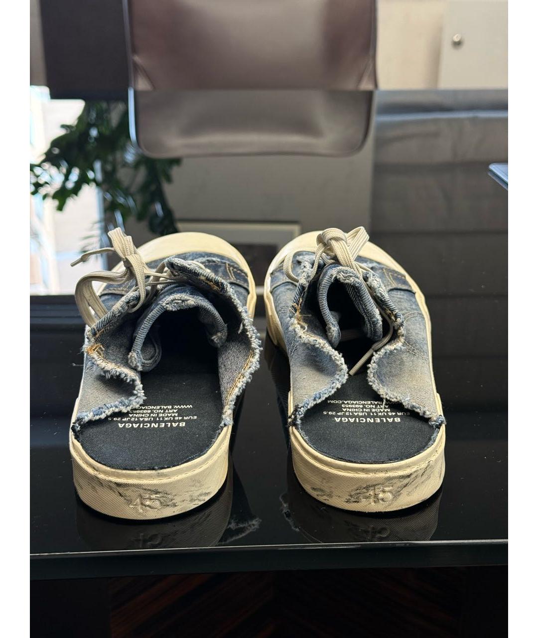 BALENCIAGA Синие текстильные низкие кроссовки / кеды, фото 4