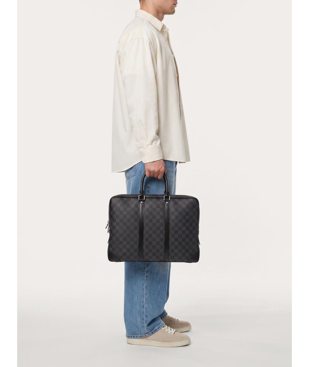 LOUIS VUITTON Черный портфель, фото 8