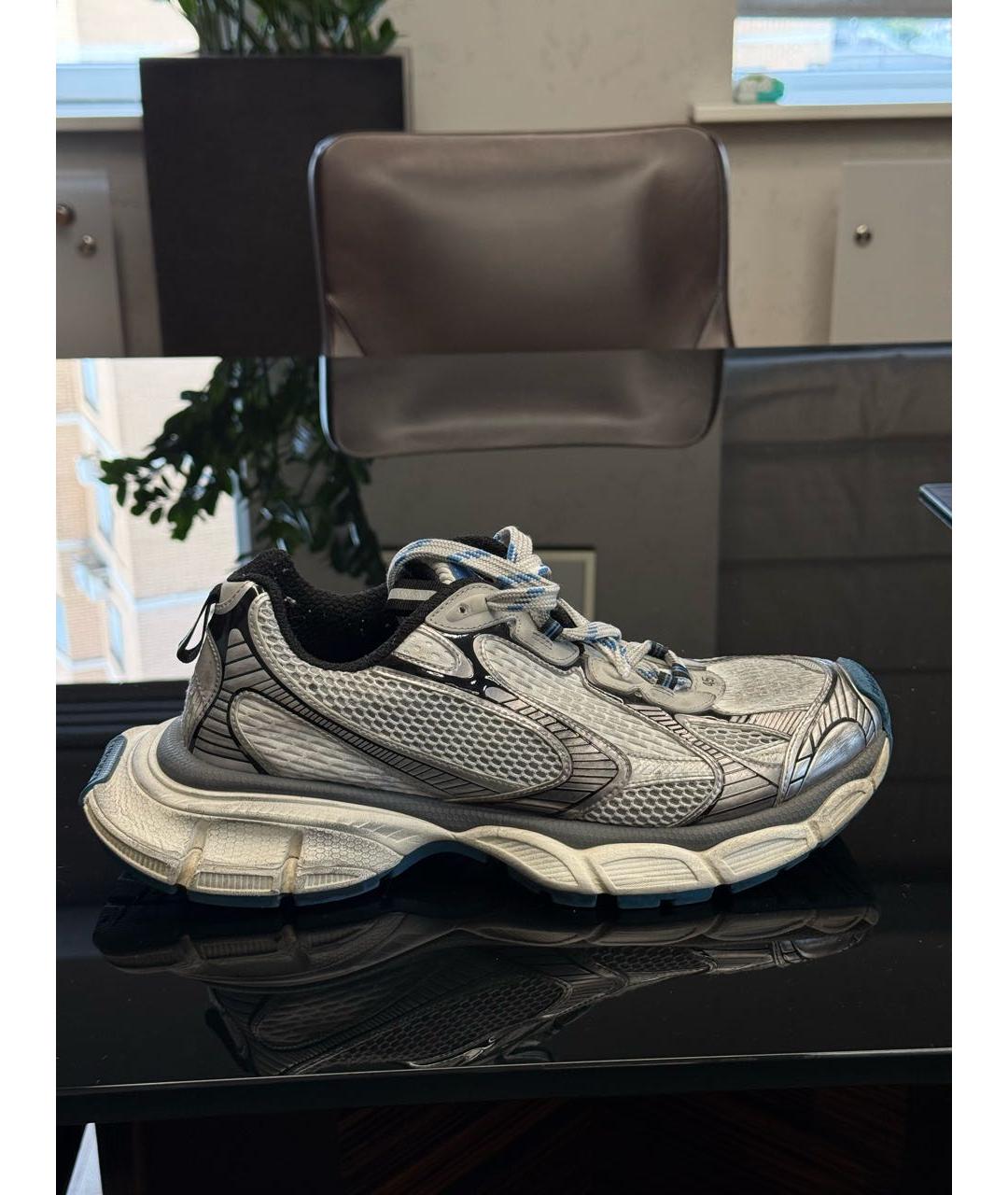 BALENCIAGA Синие текстильные низкие кроссовки / кеды, фото 5