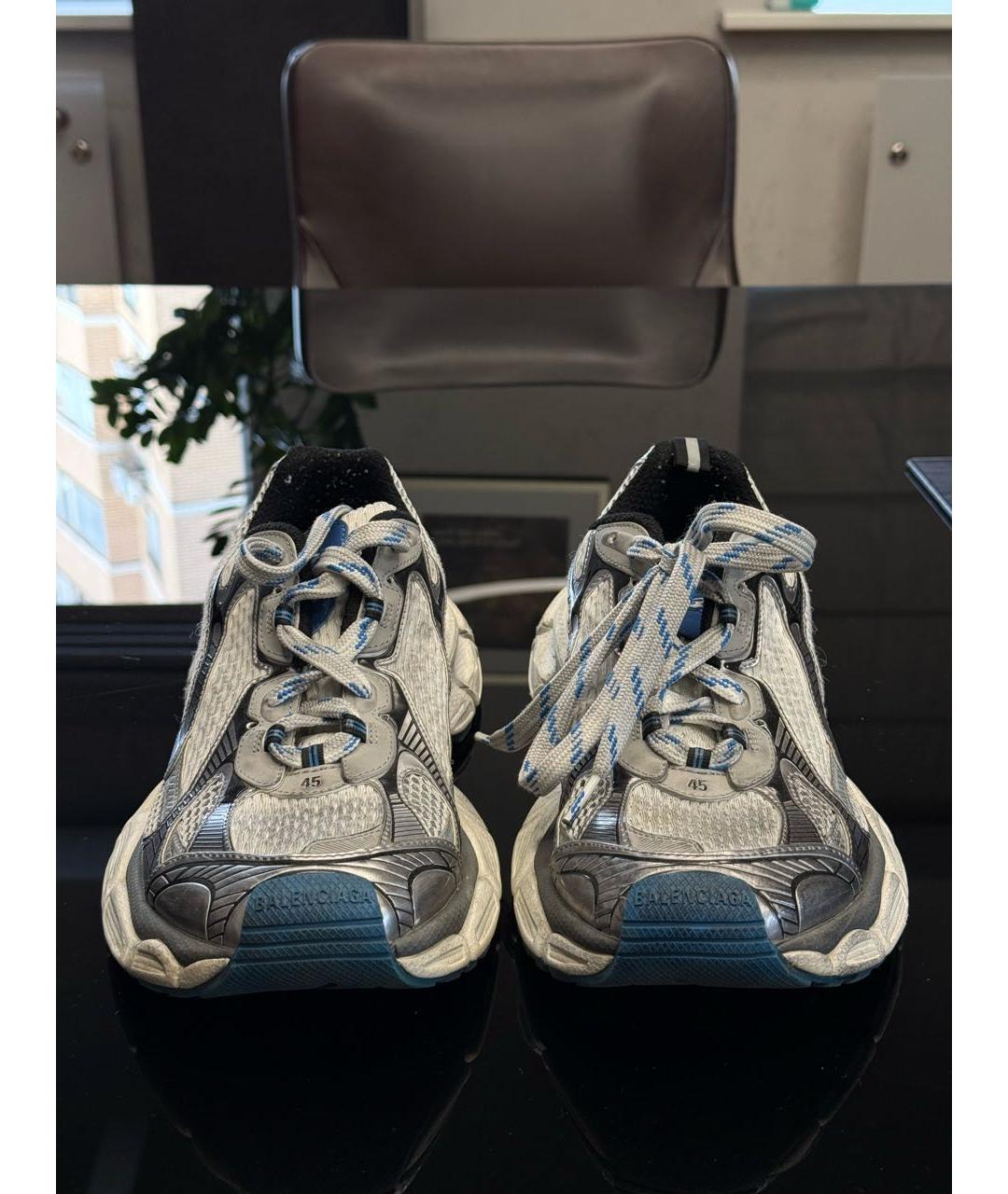 BALENCIAGA Синие текстильные низкие кроссовки / кеды, фото 2